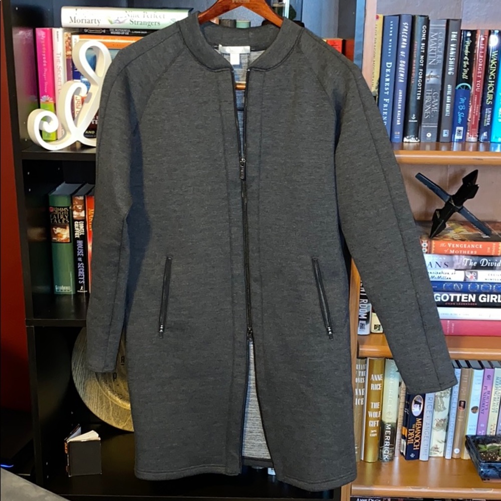 Long Dark Grey Zella double zip Jacket